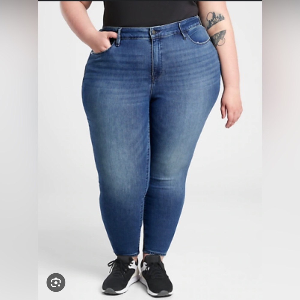 Athleta Sculptek Ultra Skinny Denim Mid-Rise Jeans Pockets Womens Sz 26X